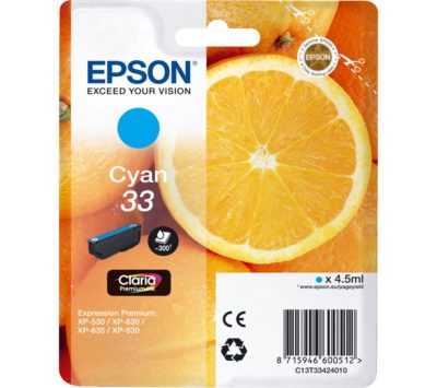 EPSON  No. 33 Oranges Cyan Ink Cartridge